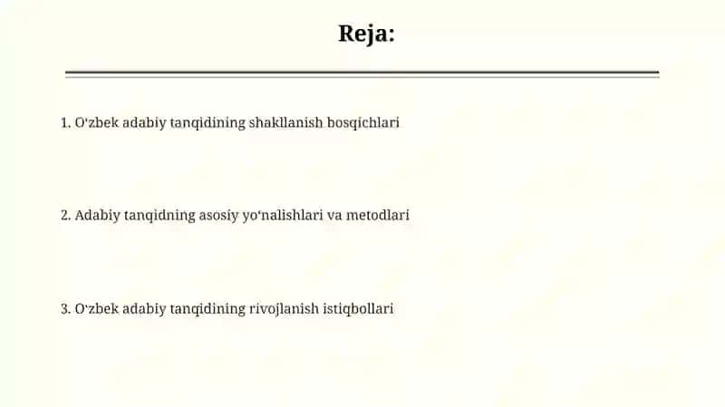O'zbek adabiy tanqidining paydo bo'lishi va shakllanishi 2