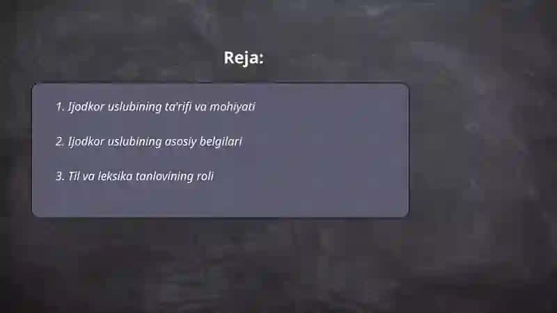 Ijodkor uslubi 2