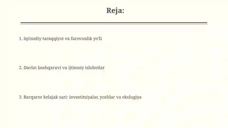 Oʻzbekiston Respublikasi prezidentining Oliy Majlis va Oʻzbekiston xalqiga Murojaatnomasi 2026-yil 2