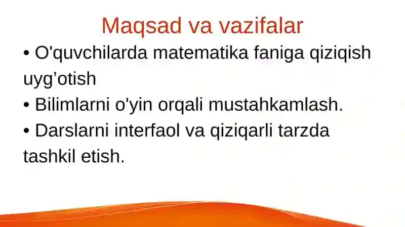Boshlang'ich sinflarda matematika darslarini o'yinlar orqali mustahkamlash 2