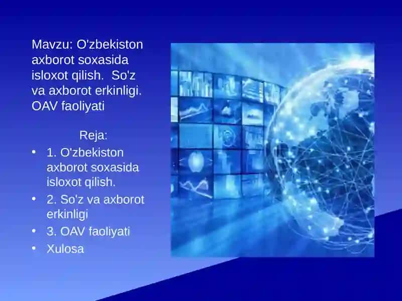O'zbekiston axborot soxasida isloxot qilish 2