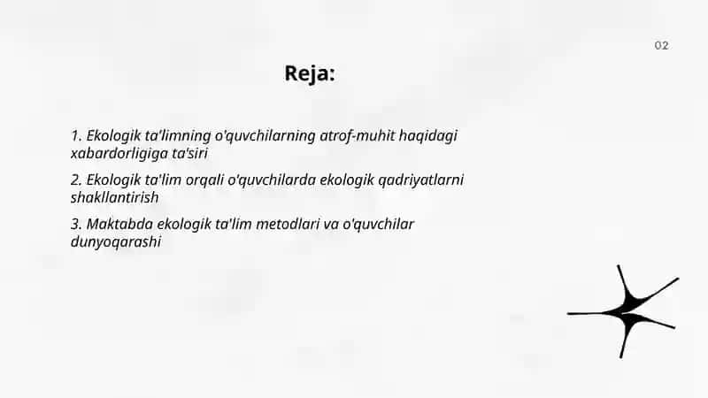 Ekologik ta'limni rivojlantirishning o'quvchilar dunyoqarashiga ta'siri 2