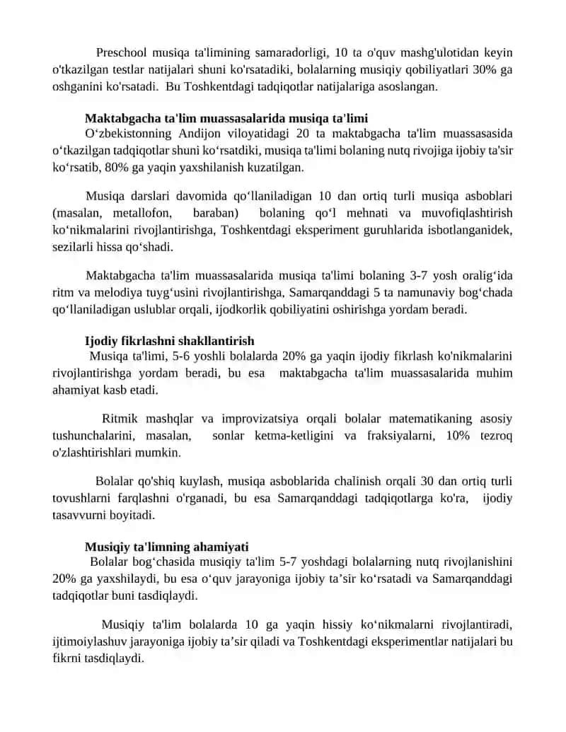 Maktabgacha taʼlim muassasalarida musiqa tarbiyasining ahamiyati 2