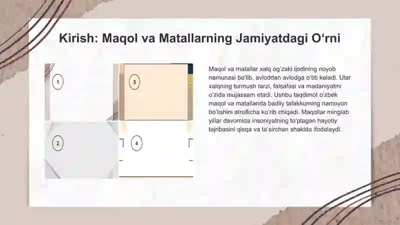 Oʻzbek maqol va matallarida badiiy tafakkurning koʻrinishlari va ahamiyati 2