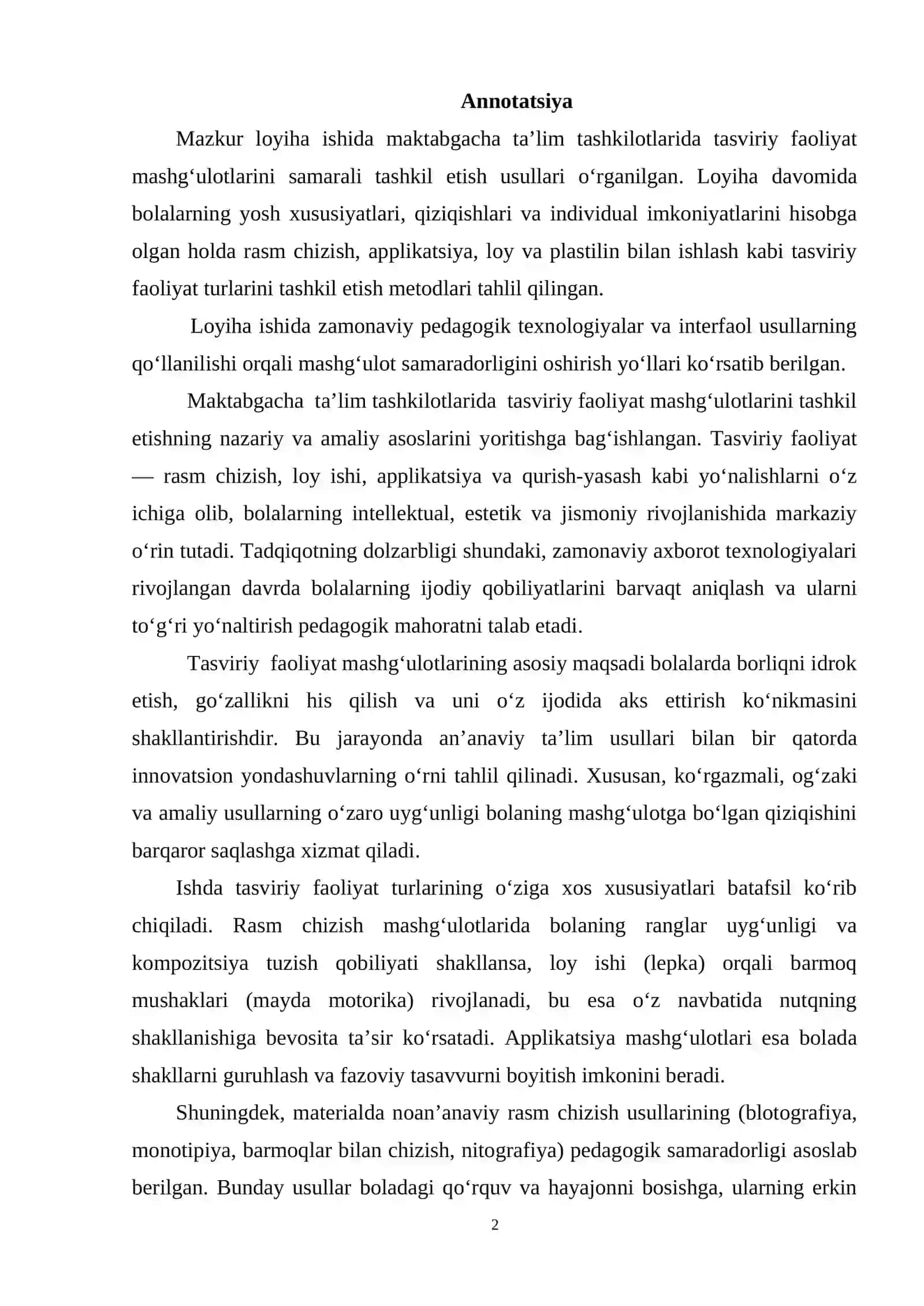 Maktabgacha ta’lim tashkiloti tarbiyachilari malaka oshirish kursi 2