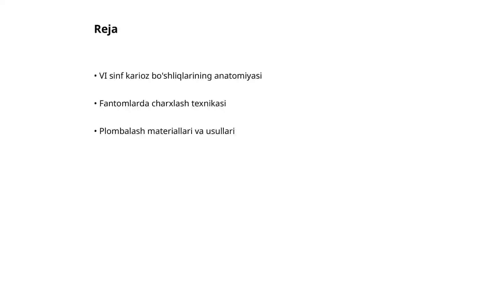 VI sinf karioz bo'shliqlarini charxlash va plombalash 2