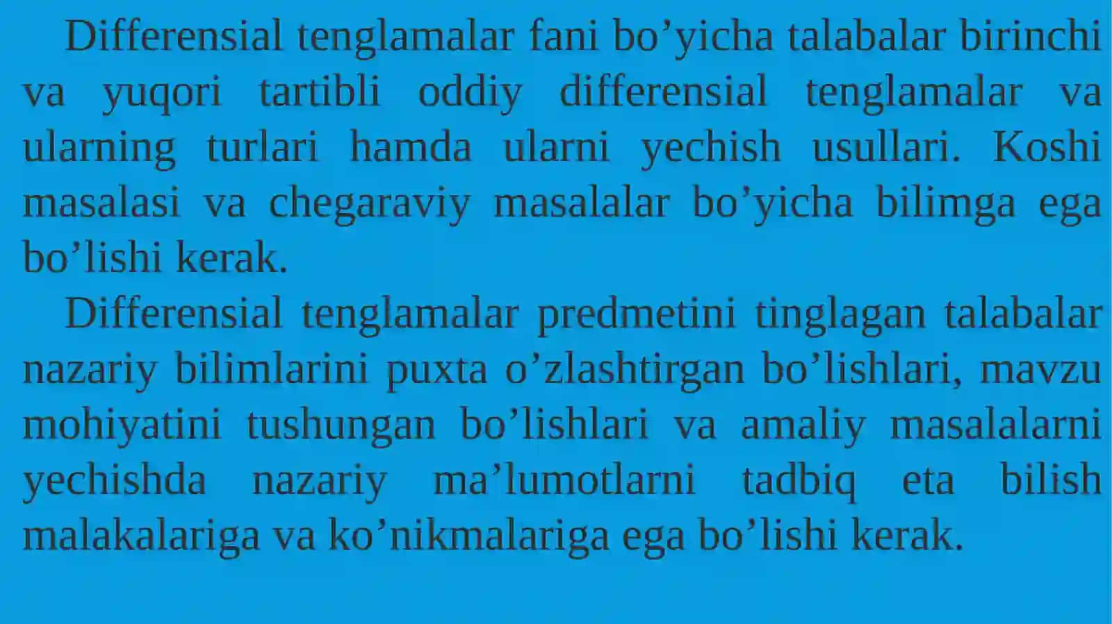 Differensial tenglamalar 2