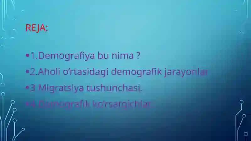 Aholi orasidagi demografiya jarayoni 2