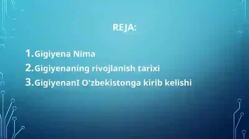 Gigiyenaning rivojlanish tarixi. O’zbekistonda gigiyena fanining shakllanishi va rivojlanishi. 2
