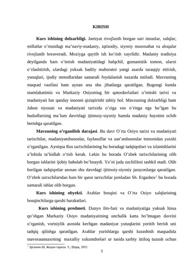 Arab xalifaligining O’rta Osiyoni istilo etishi 2