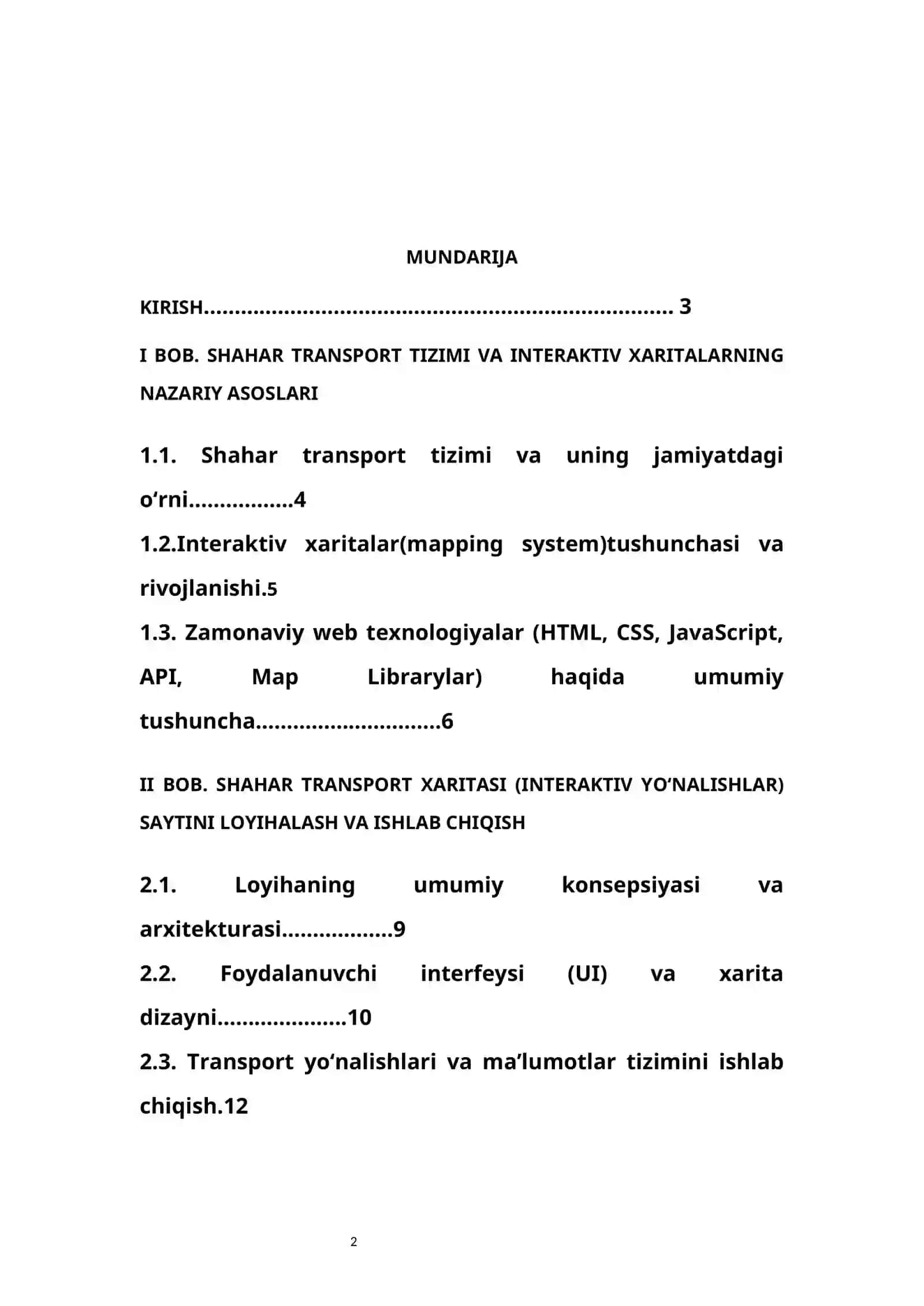 MUNDARIJA 2