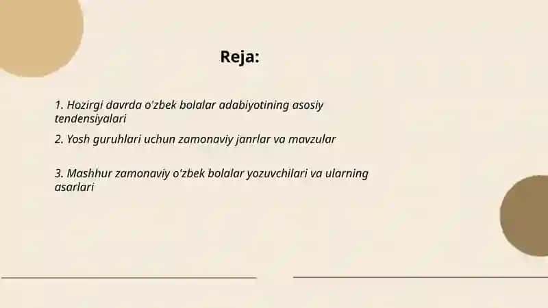 Hozirgi davrda o'zbek bolalar adabiyoti 2