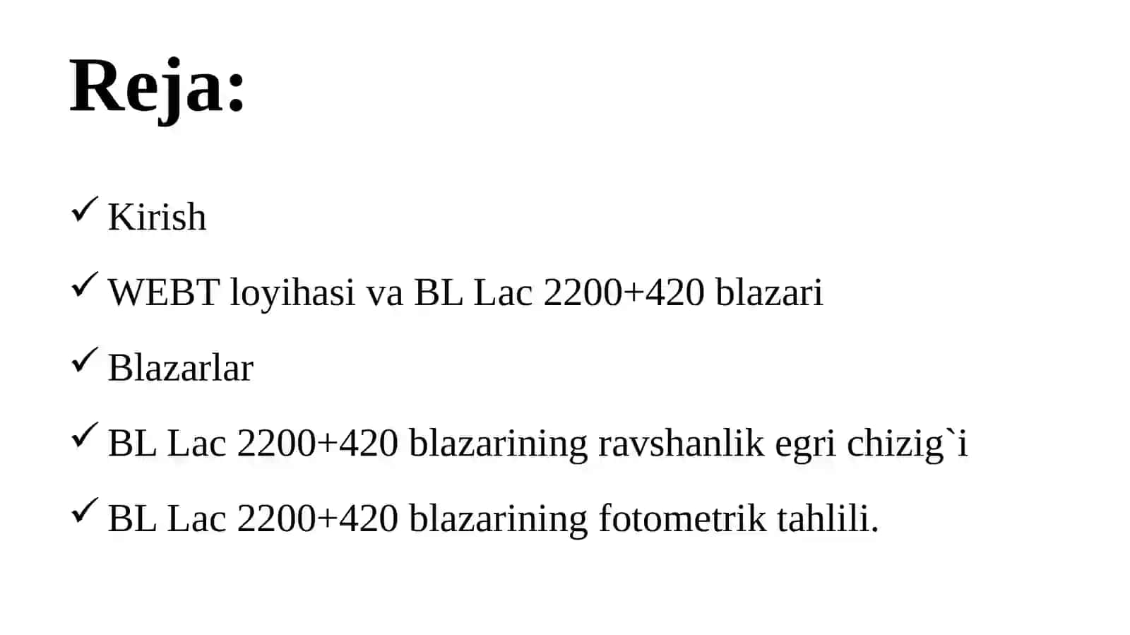 Blazarlarning kuzatuv ma’lumotlari tahlili 2