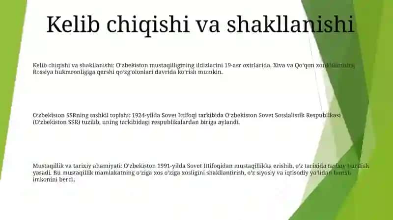 Mustaqil O'Zbekiston Respublikasining Tashkil Topishi Va Tarixiy Ahamiyati 2