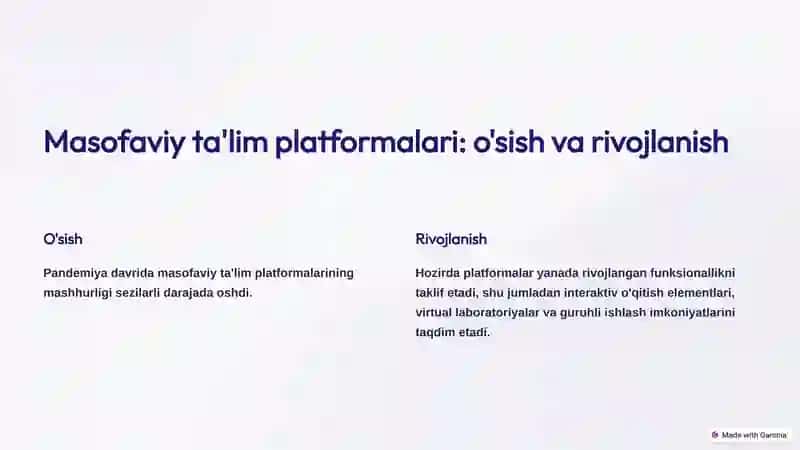 Elektron ta'lim rivojining yetakchi tendensiyalari 2
