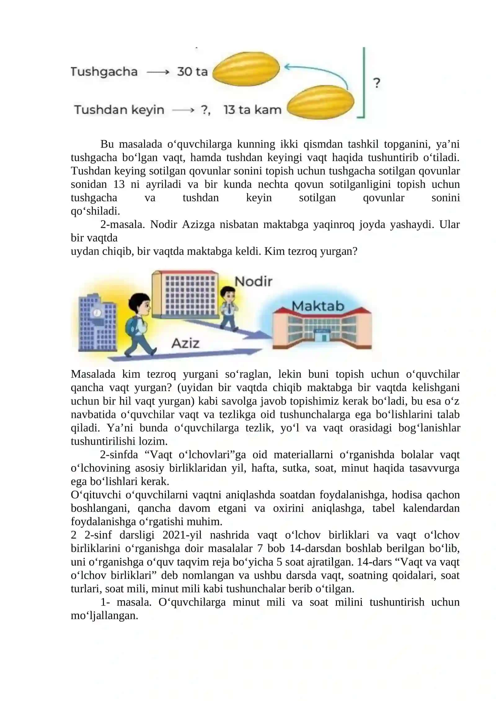 Boshlang‘ich sinflarda vaqt o‘lchov birliklarini o‘rgatish metodikasi 2