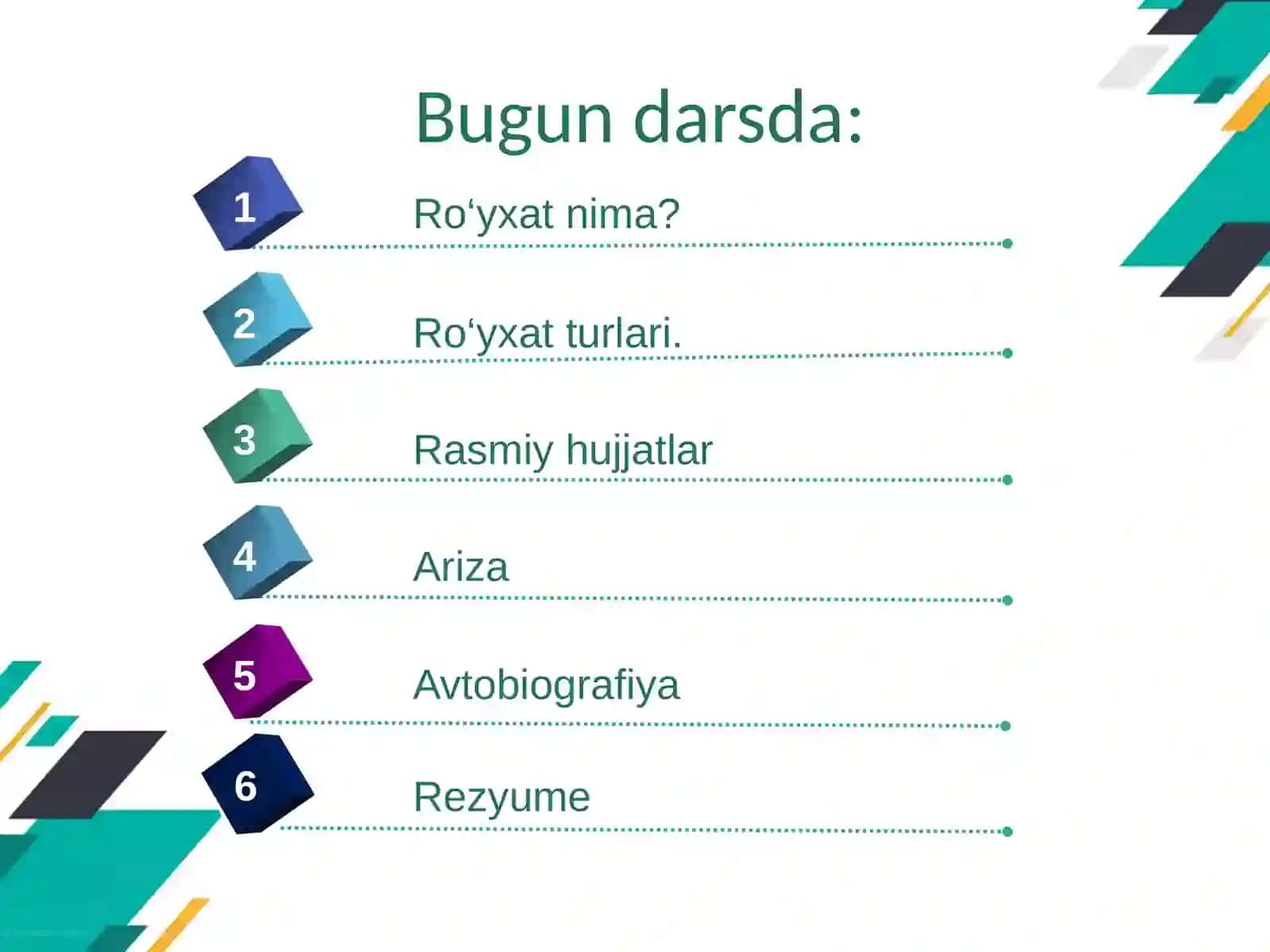 MS WORD matn protsessori darasmiy hujjatlarni yaratish 2