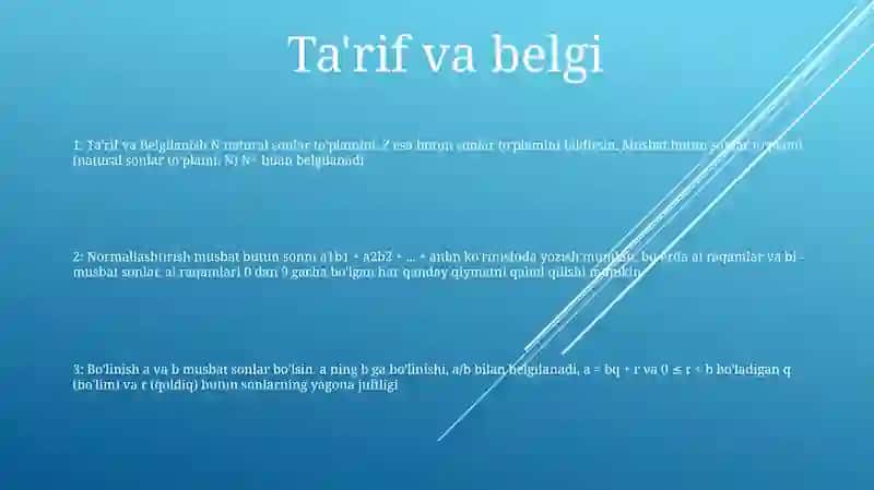 Nomanfiy Butun Sonlar Yig'Indisi Va Ko'Paytmasining Bo'Linishi 2