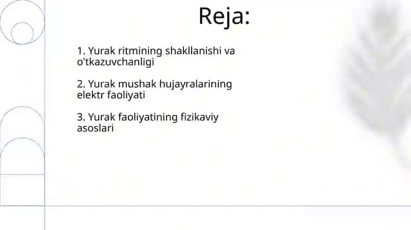 Yurak faoliyatini fizikaviy asoslari 2