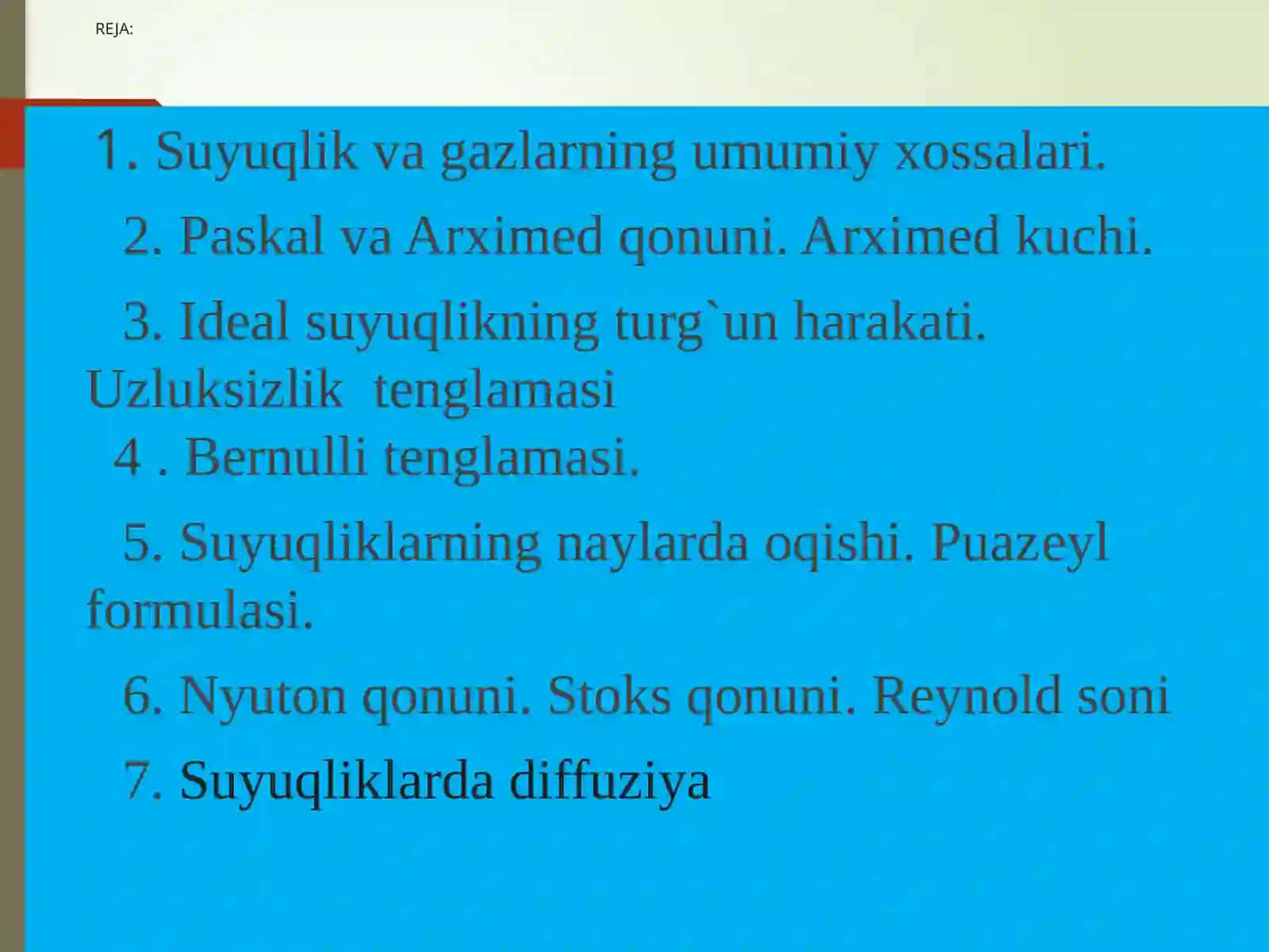 Suyuqlik va Gazlarning Umumiy Xossalari 2