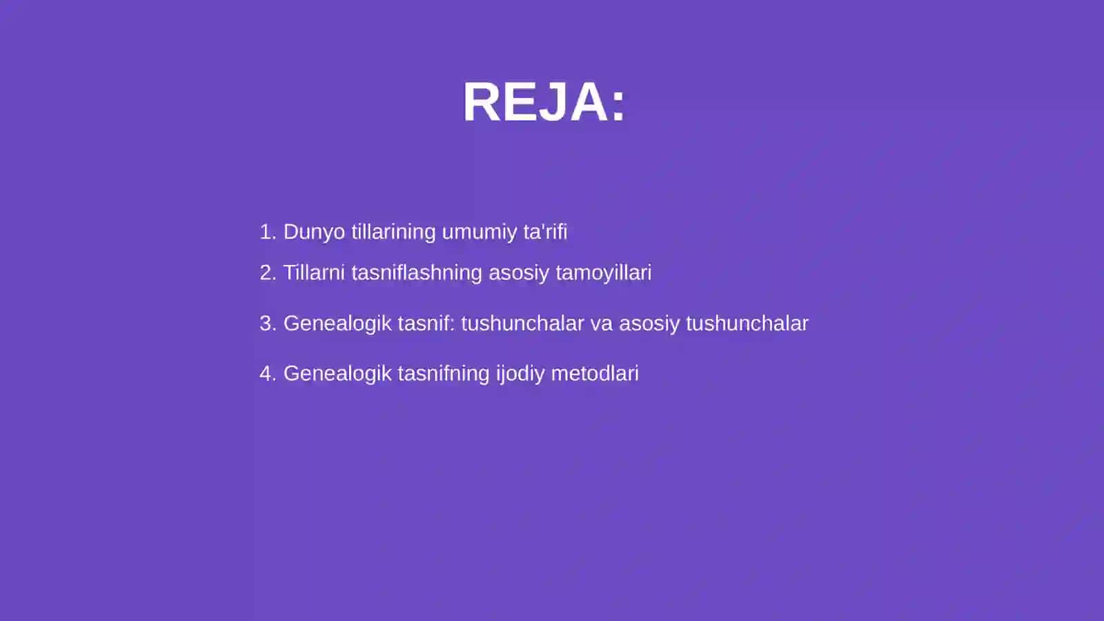 Dunyo tillar tasnifi(geneologik va marfologik) 2