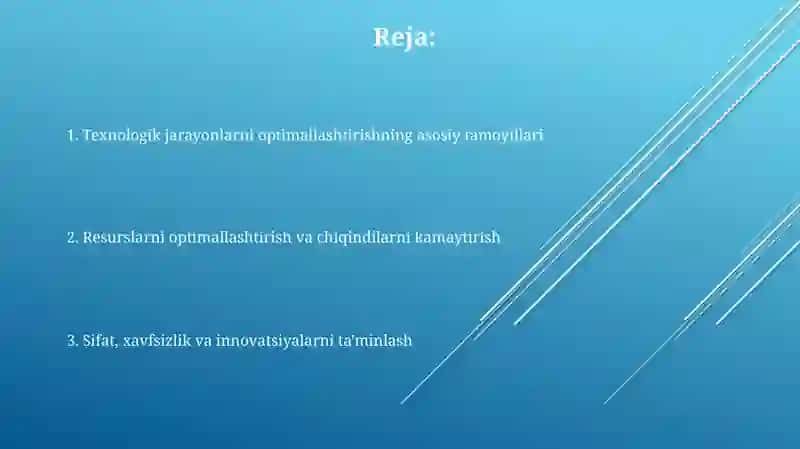 Oziqovqatsanoatidagi texnologik jarayonlarni optimallashtirish tamoyillari 2