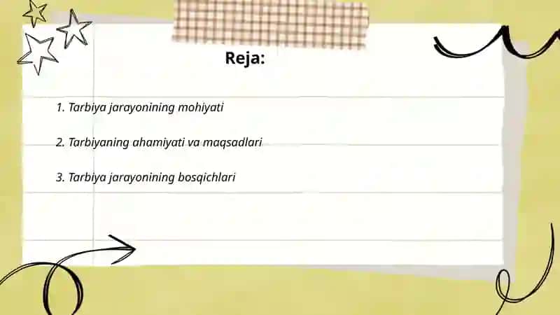 Tarbiya jarayonining mohiyati, qonuniyatlari va tamoyillari 2