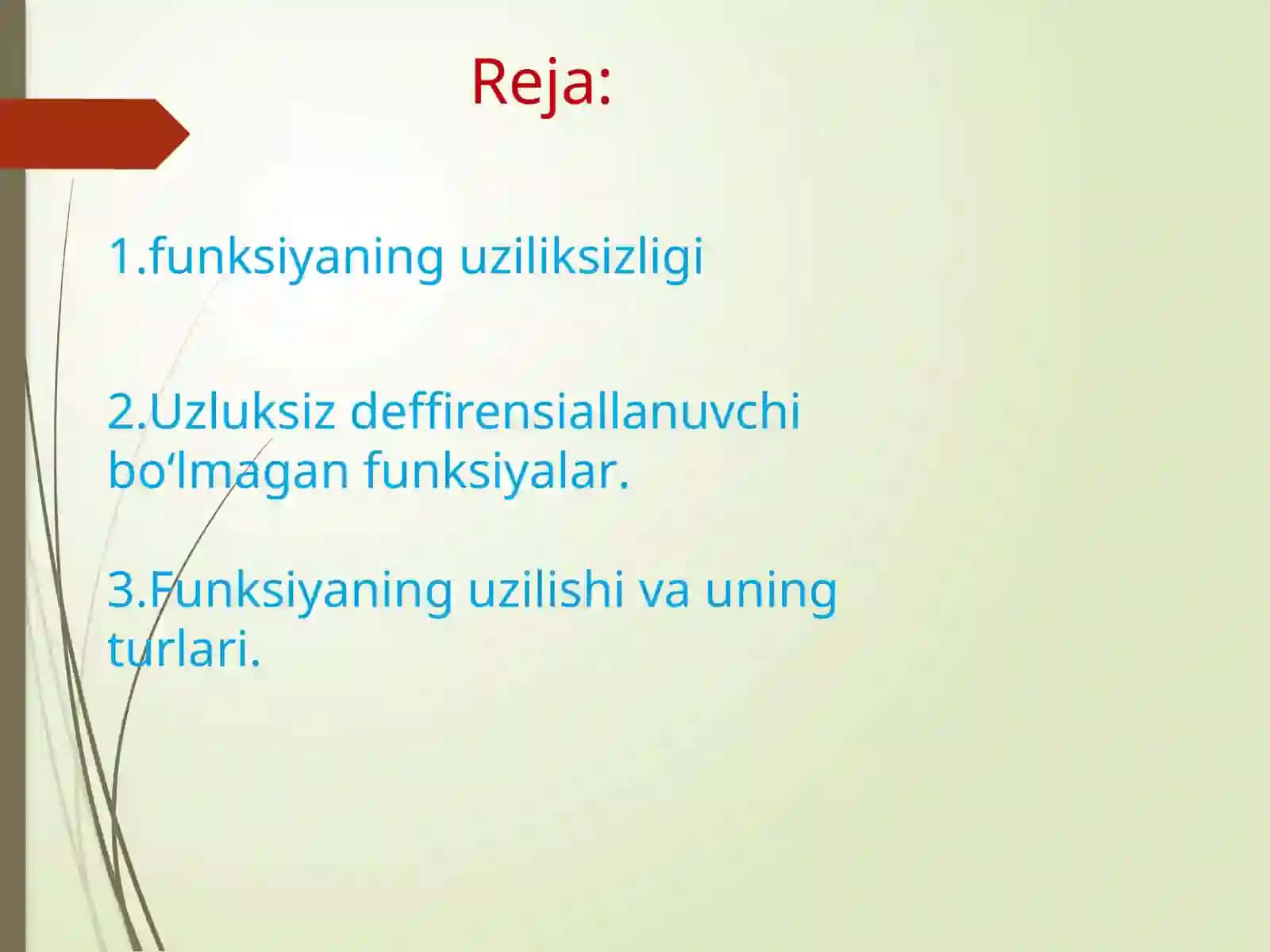 Uzluksiz deffirensiallanuvchi bo‘lmagan funksiyalar 2