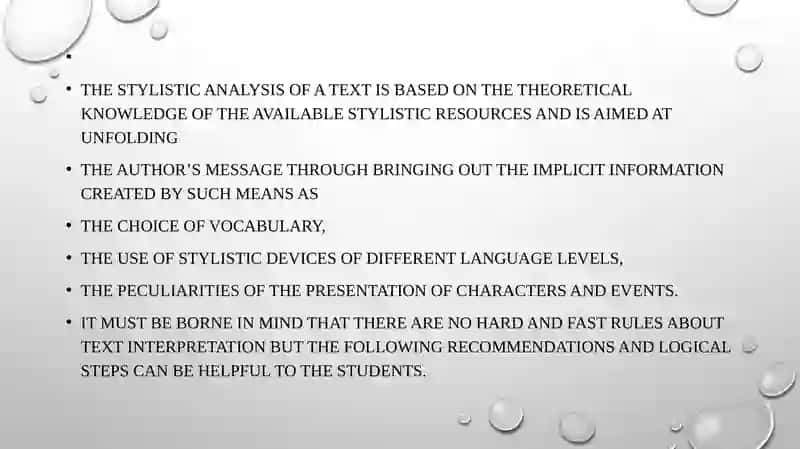 Stylistic analysis of the literary text 2