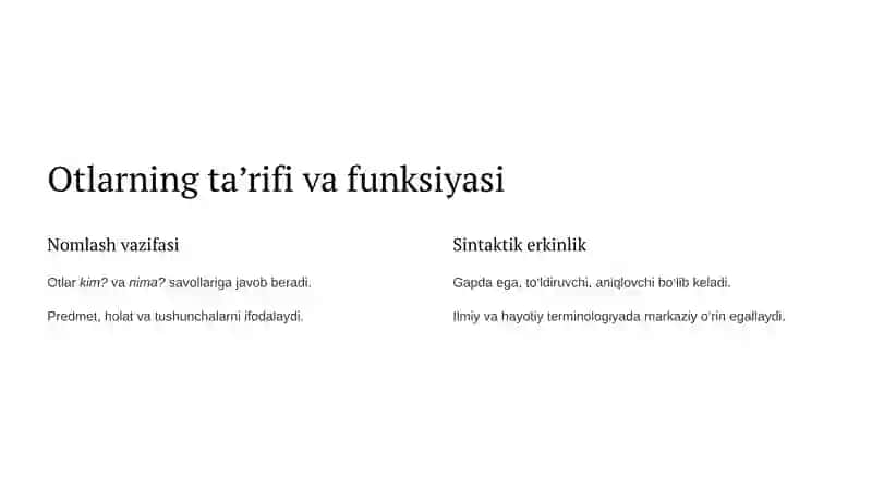 O‘zbek tilida otlar: lingvistik tahlil 2