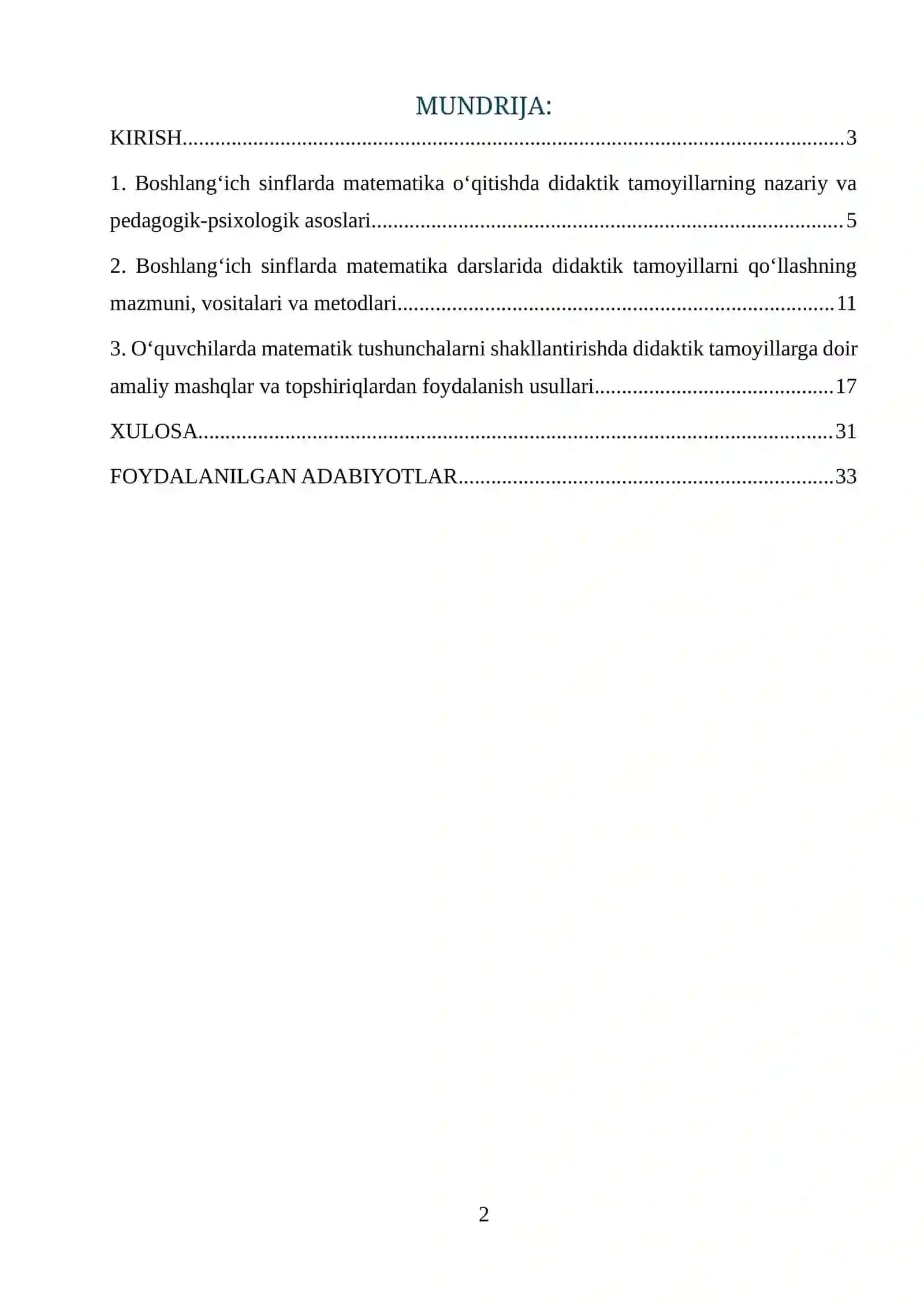Boshlang‘ich sinflarda matematika o‘qitishda didaktik tamoyillarning nazariy va pedagogik-psixologik asoslari 2