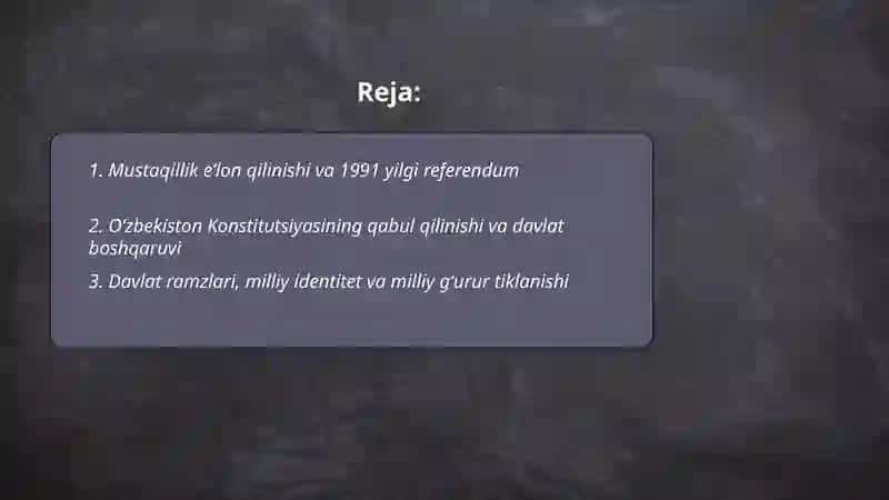 Mustaqil Ózbekiston Respublikasining Tashkil Topishi 2