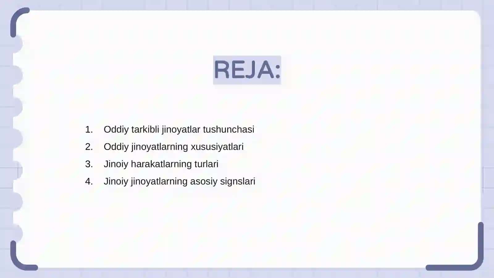 Oddiy tarkibli jinoyatlar tushunchasi 2