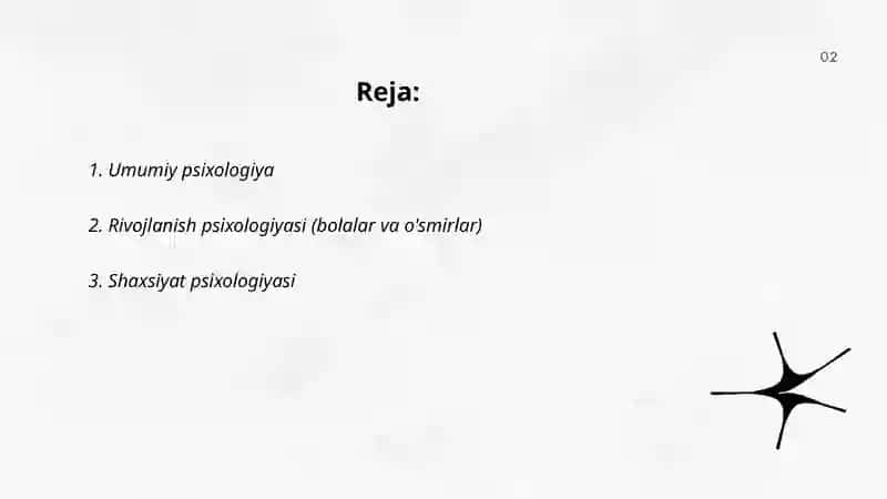 Psixologiya fanining tarmoqlari va tuzilishi 2