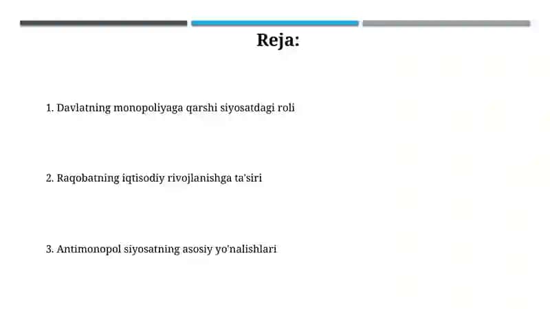 Iqtisodiyotda monopolizmga qarshi siyosat va raqobatni rivojlantirishda davlatning roli 2