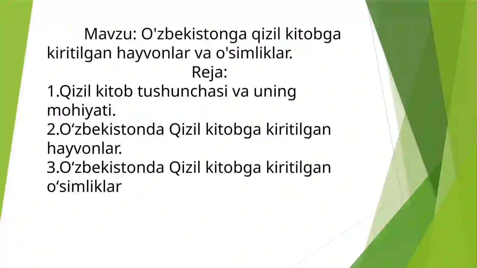 O'zbekistonga qizil kitobga kiritilgan hayvonlar va o'simliklar 2