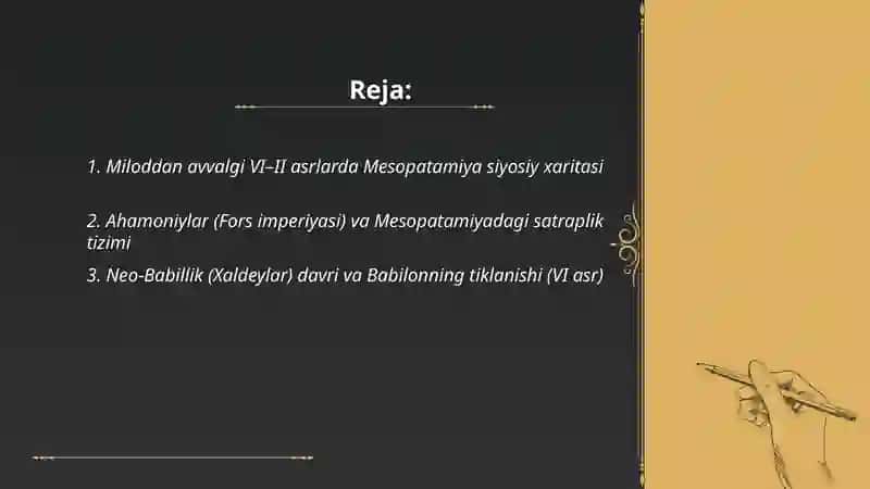 Miloddan avvalgi VI–II asrlarda Mesopatamiya siyosiy xaritasi 2
