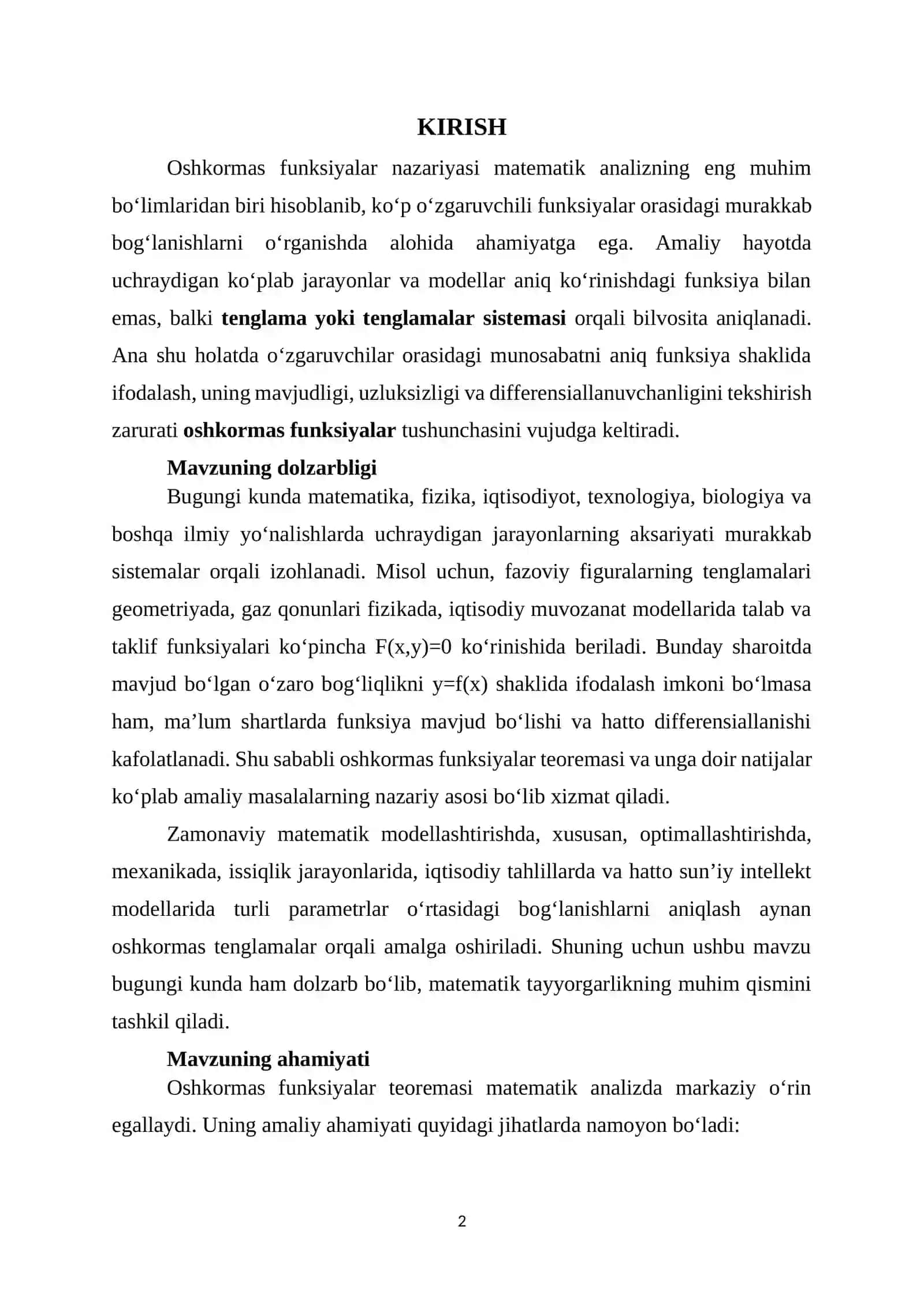 Oshkormas funksiyalar uzluksizligi va differensiallanuvchanligi 2