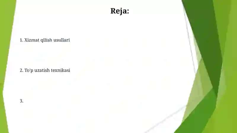 Voleybol sport o'yinining texnikasi 2