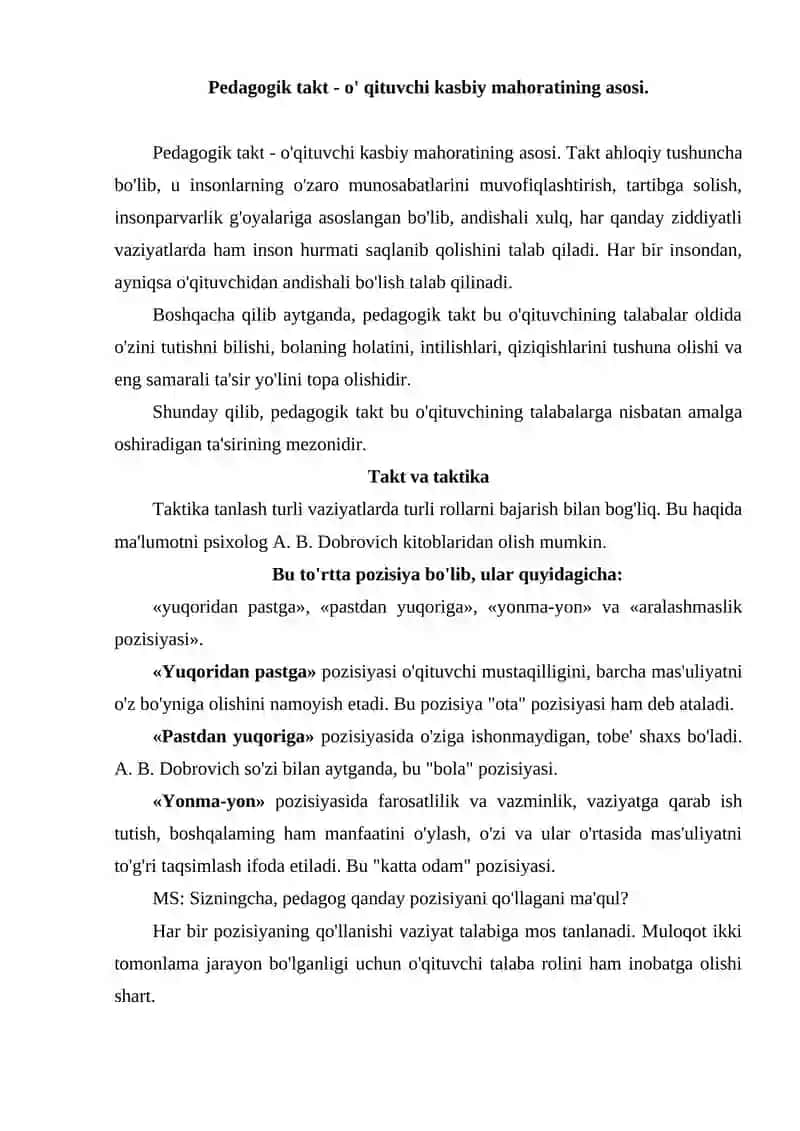 Pedagogik takt 2