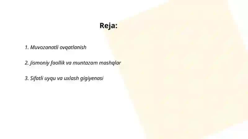 Muvozanatli ovqatlanish 2