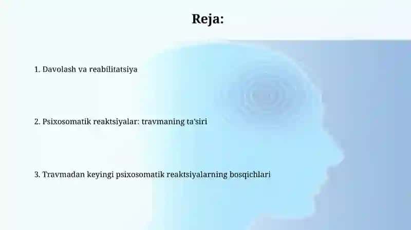 Jarohatga nisbatan psixosomatik reaksiya, uning asosiy bosqichlari 2