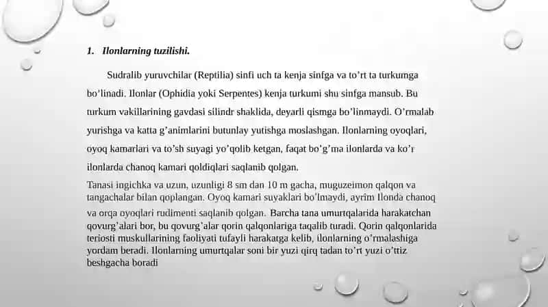 O’ZBEKISTONDA UCHRAYDIGAN ZAHARLI ILONLAR VA ULAR ZAHRINING XUSUSIYATLARI 2