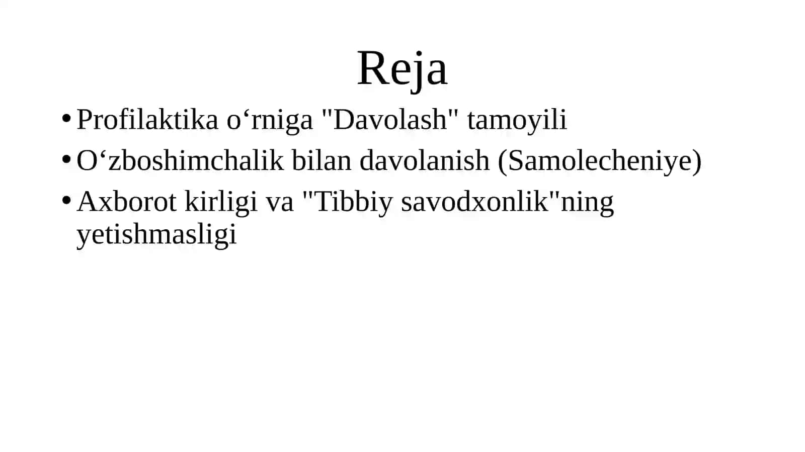 Tibbiy madaniyatni shakllantirish muammolari 2