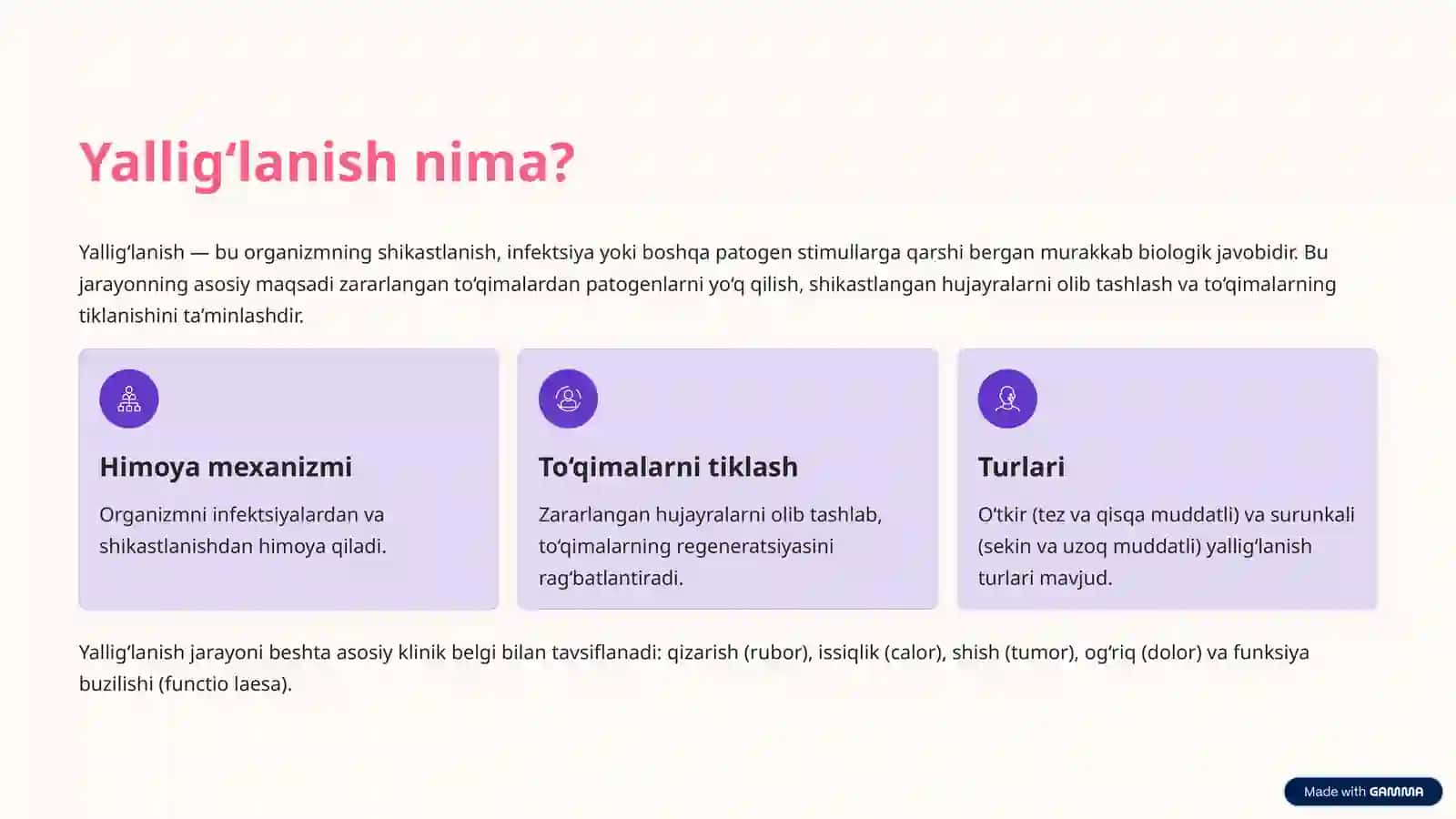 Yallig‘lanish Patogenizi: Bosqichlari va Mediatorlari 2