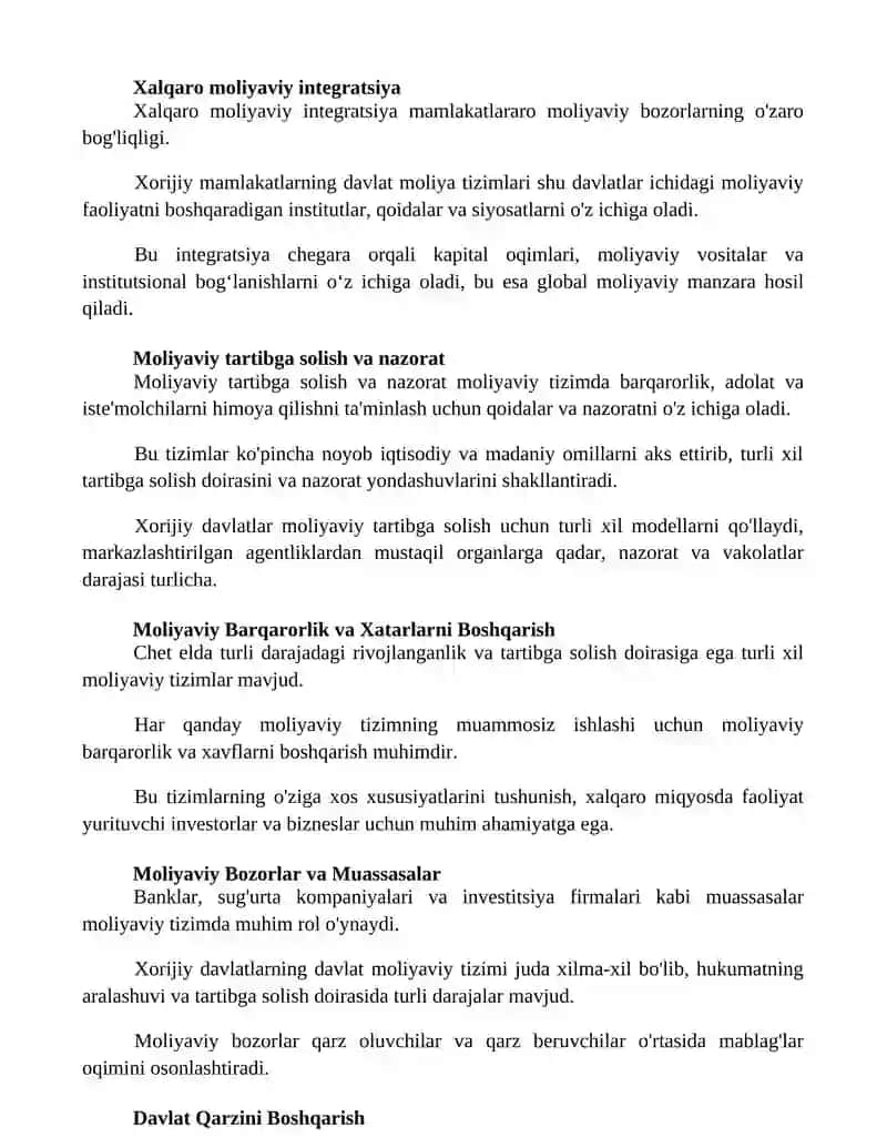 Davlat moliyaviy tizimlari 2