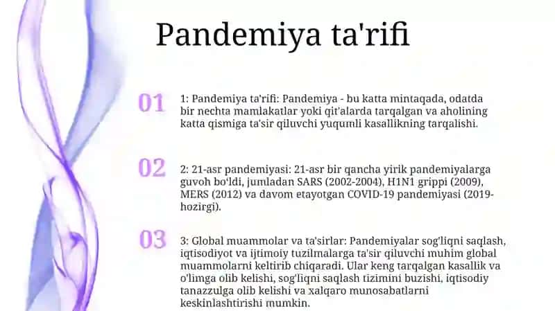 Pandemiya 21 Asrning Global Muammosi Va Uning Oqibatlari 2