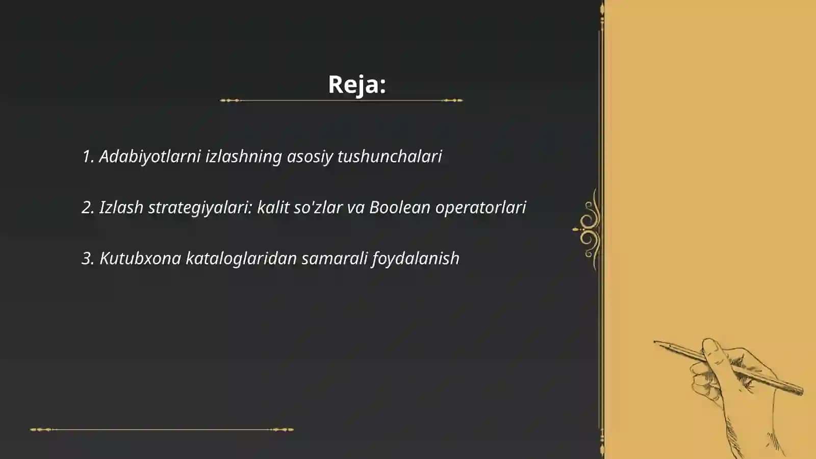 Adabiyotlarni izlash va tanlash 2