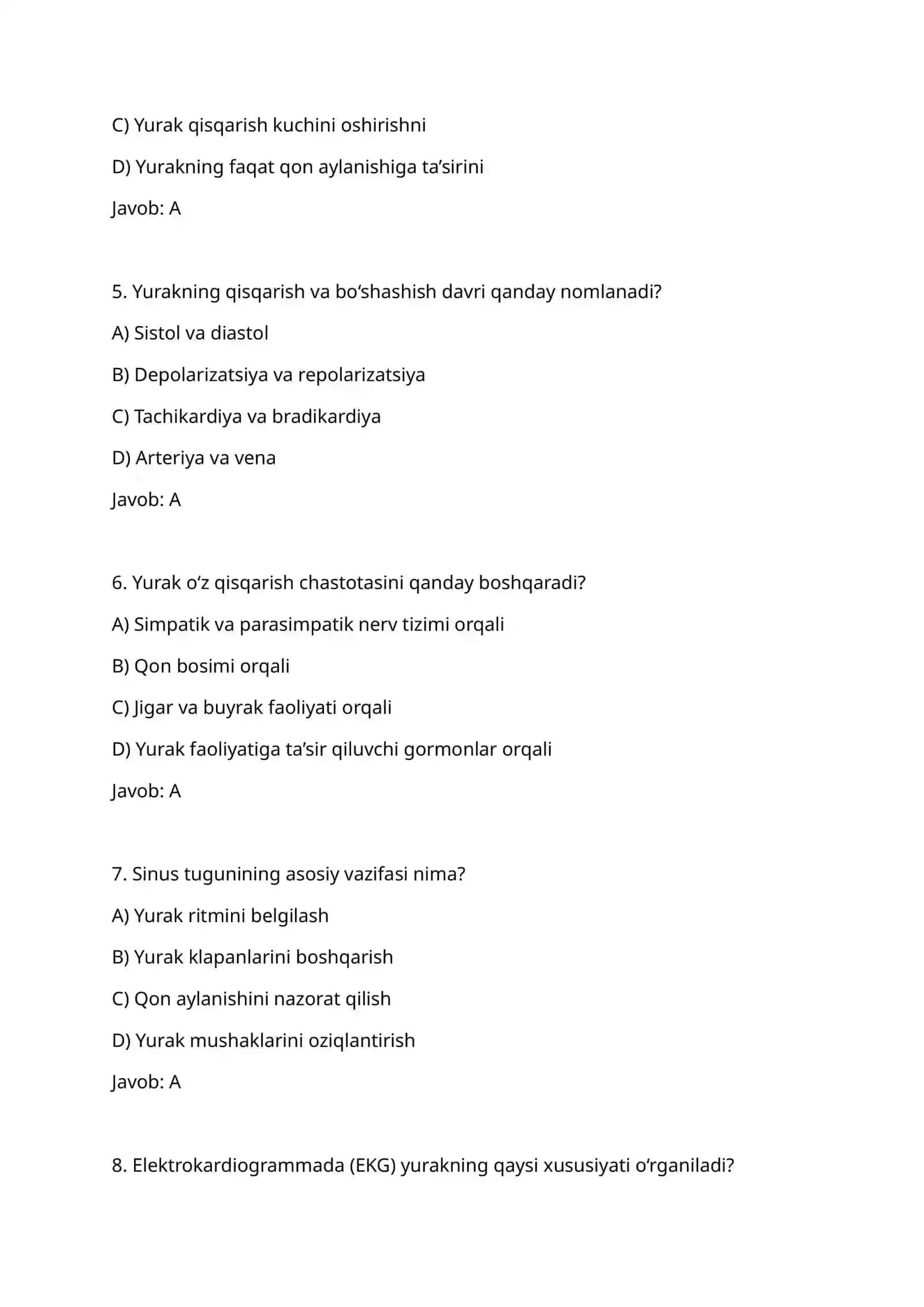 Yurakning fiziologik xossalarini o‘rganish 2
