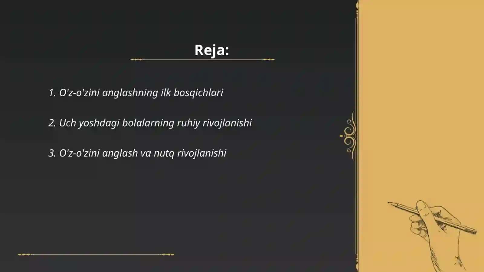 O'z-o'zini anglashning ilk bosqichlari 2